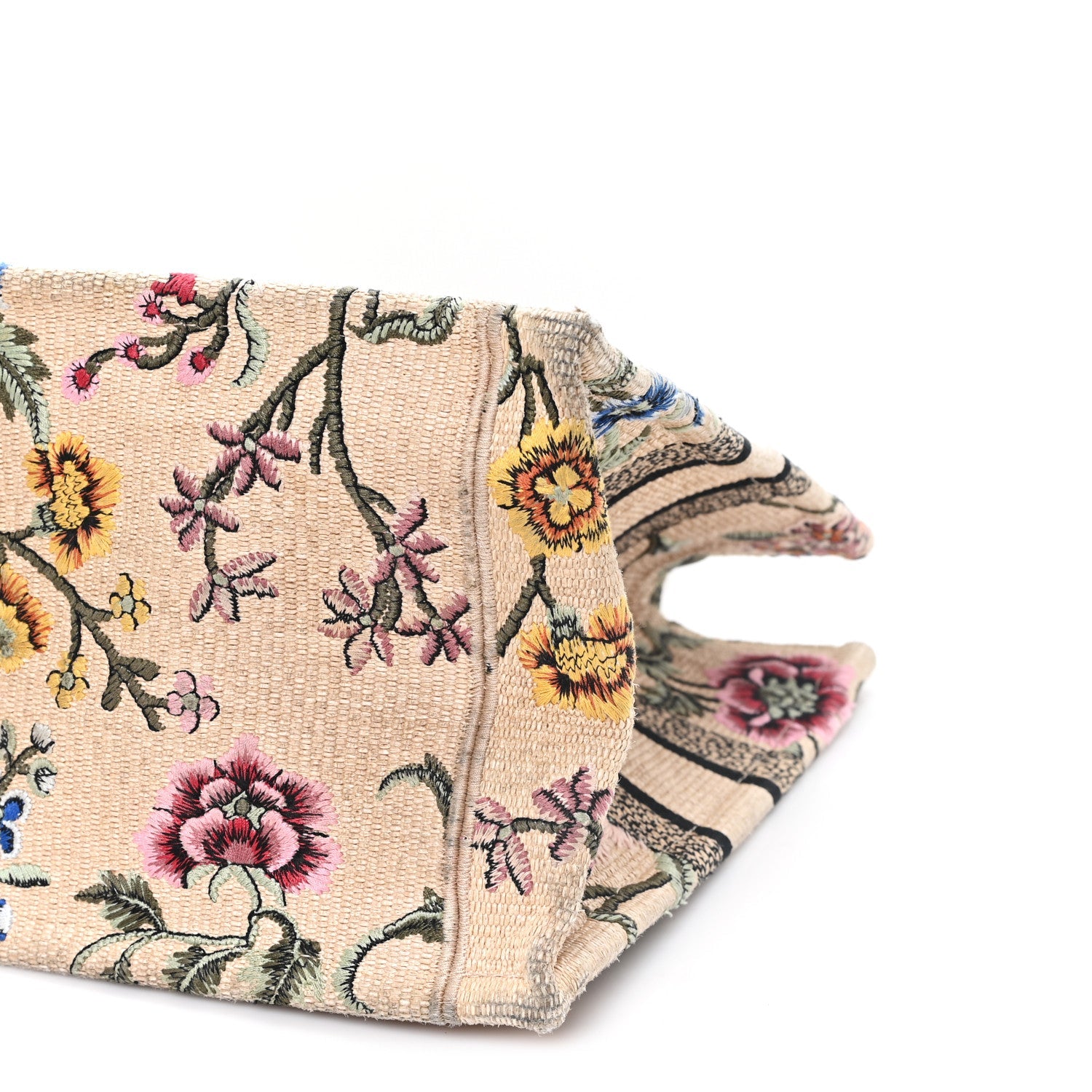 Raffia Embroidered Petites Fleurs Medium Book Tote Natural £¨ Direct shipment via from wholesalehk.shop