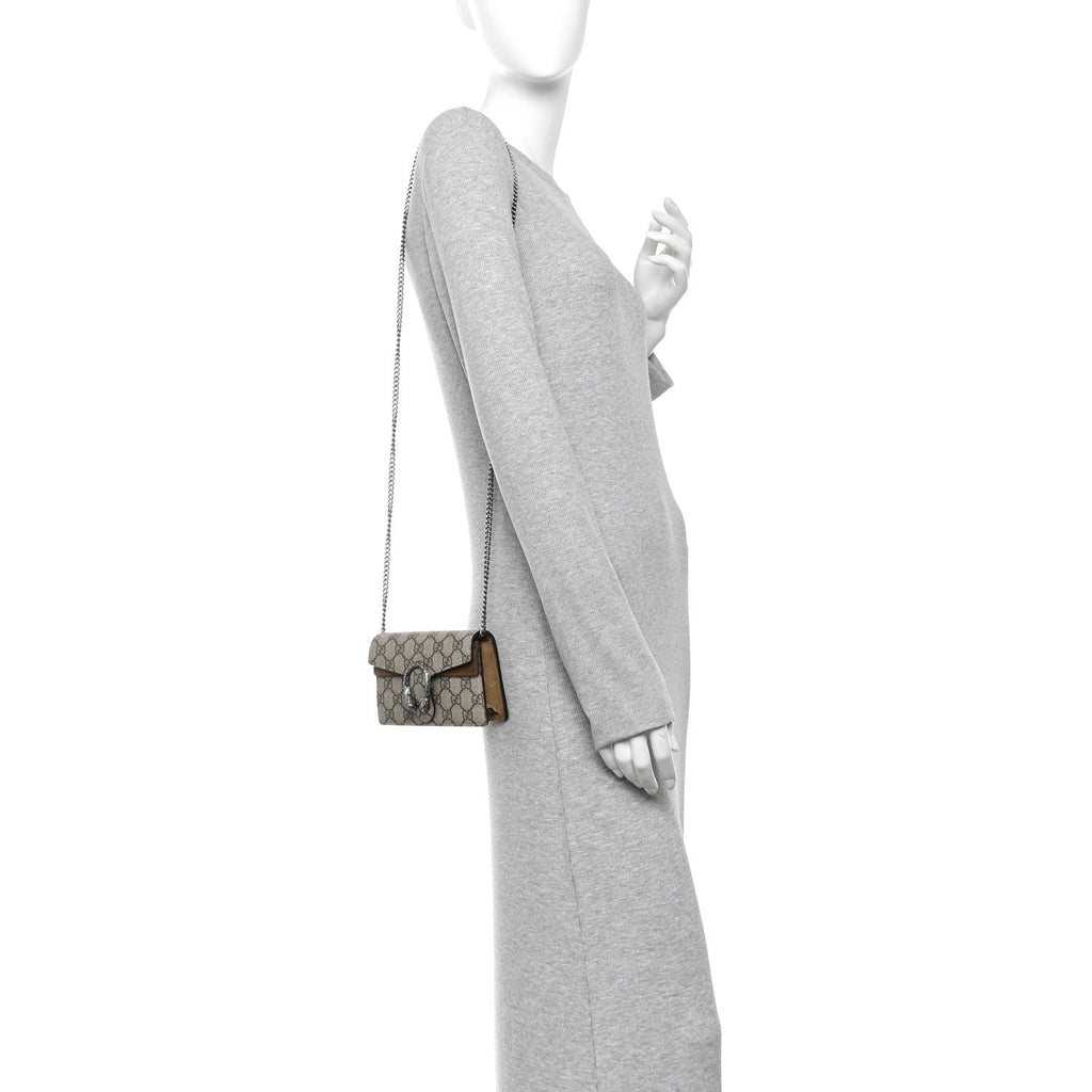 GG Supreme Monogram Super Mini Dionysus Shoulder Bag Taupe wholesalehk.shop