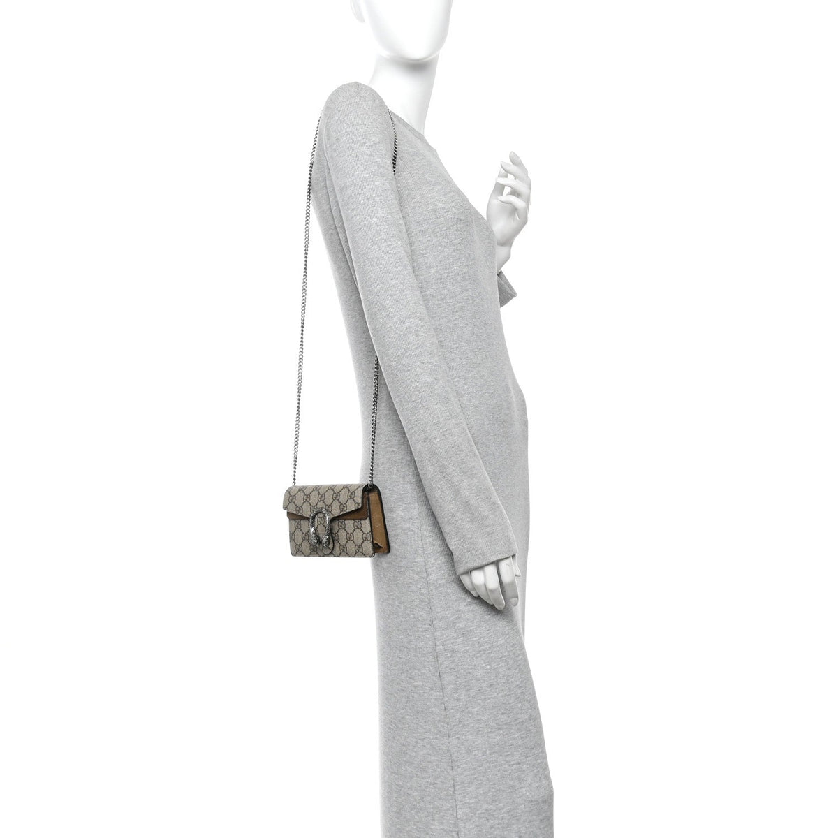 GG Supreme Monogram Super Mini Dionysus Shoulder Bag Taupe wholesalehk.shop