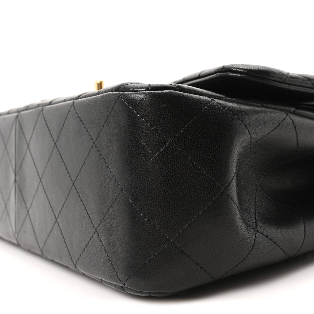 Lambskin Quilted Jumbo Double Flap Black wholesalehk.shop