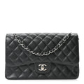 Caviar Quilted Jumbo Double Flap Black wholesalehk.shop