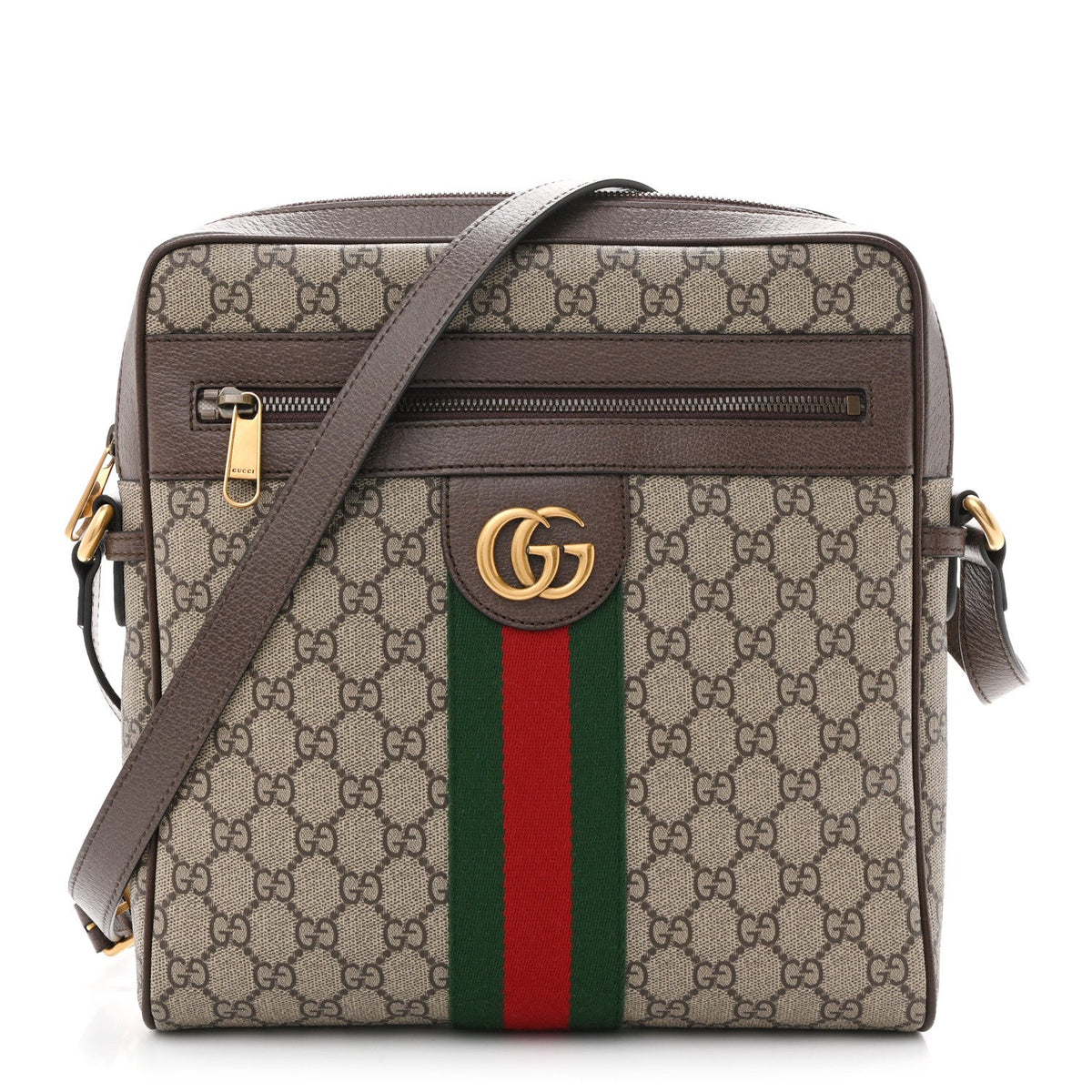 GG Supreme Monogram Web Medium Ophidia Messenger Bag Brown wholesalehk.shop