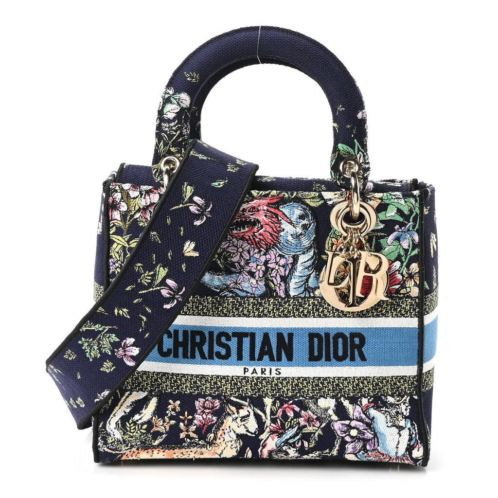 Canvas D-Constellation Embroidered Medium Lady D-Lite Bleu Multicolor wholesalehk.shop