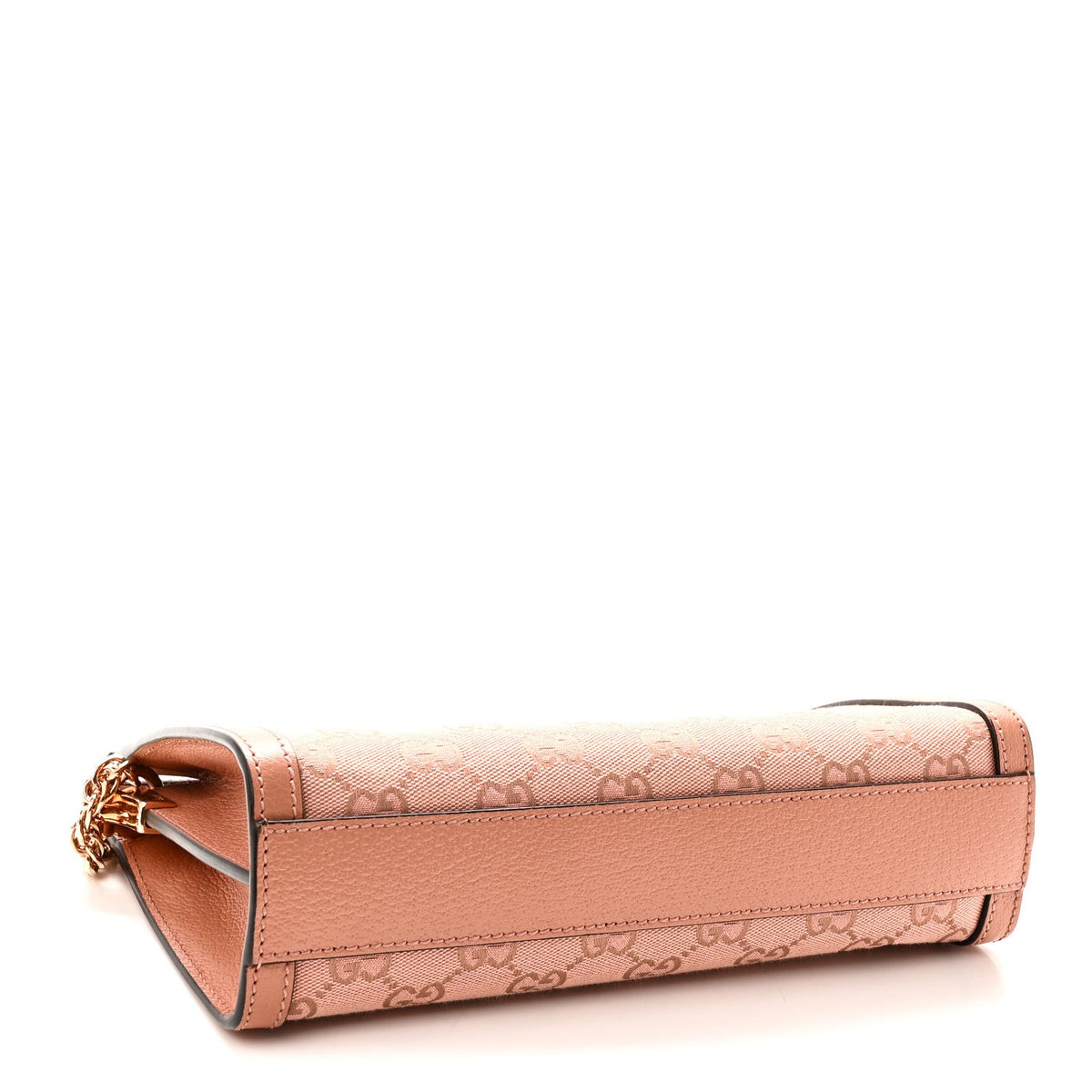 Monogram Textured Dollar Calfskin Small Ophidia Chain Shoulder Bag Cloche Rose Pink wholesalehk.shop