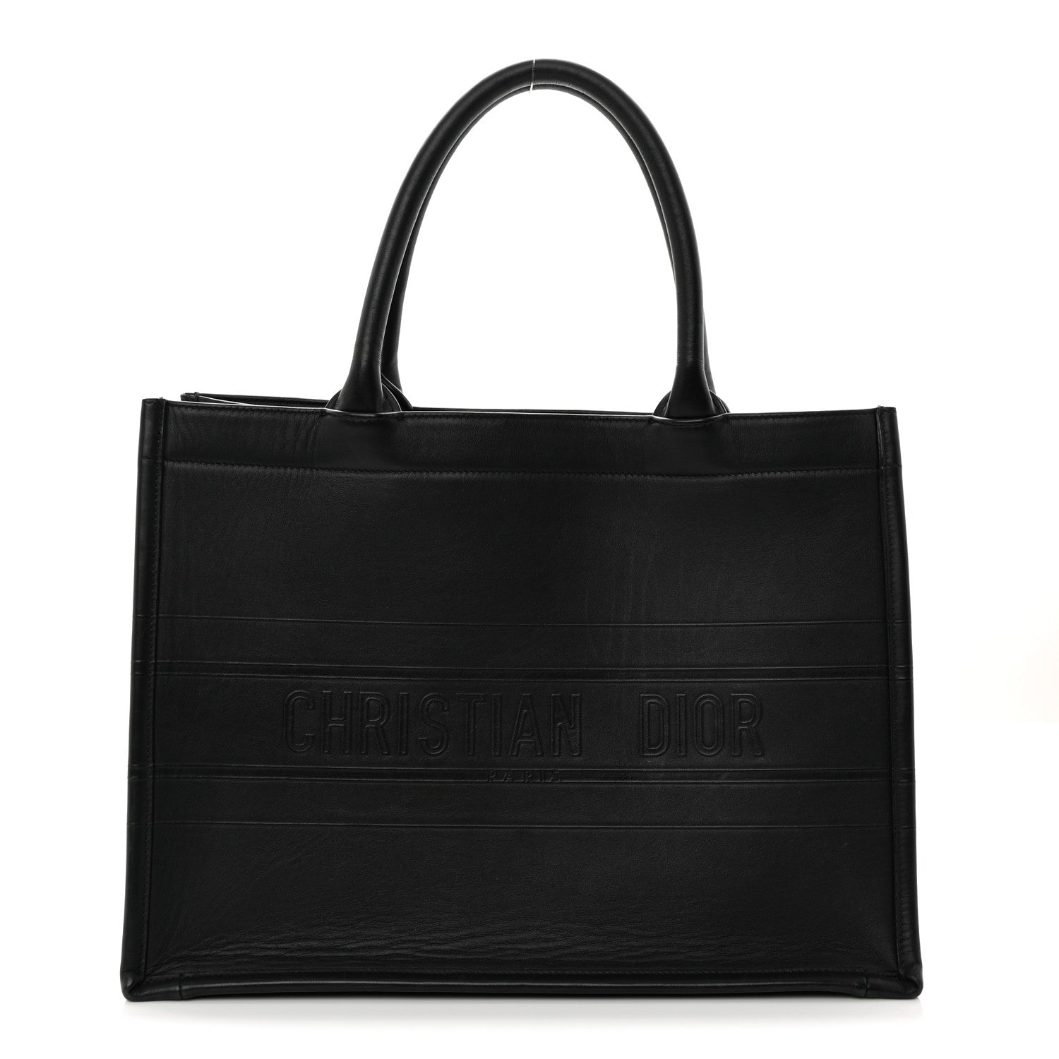 Calfskin Embossed Medium Book Tote Black £¨ Direct shipment via from wholesalehk.shop