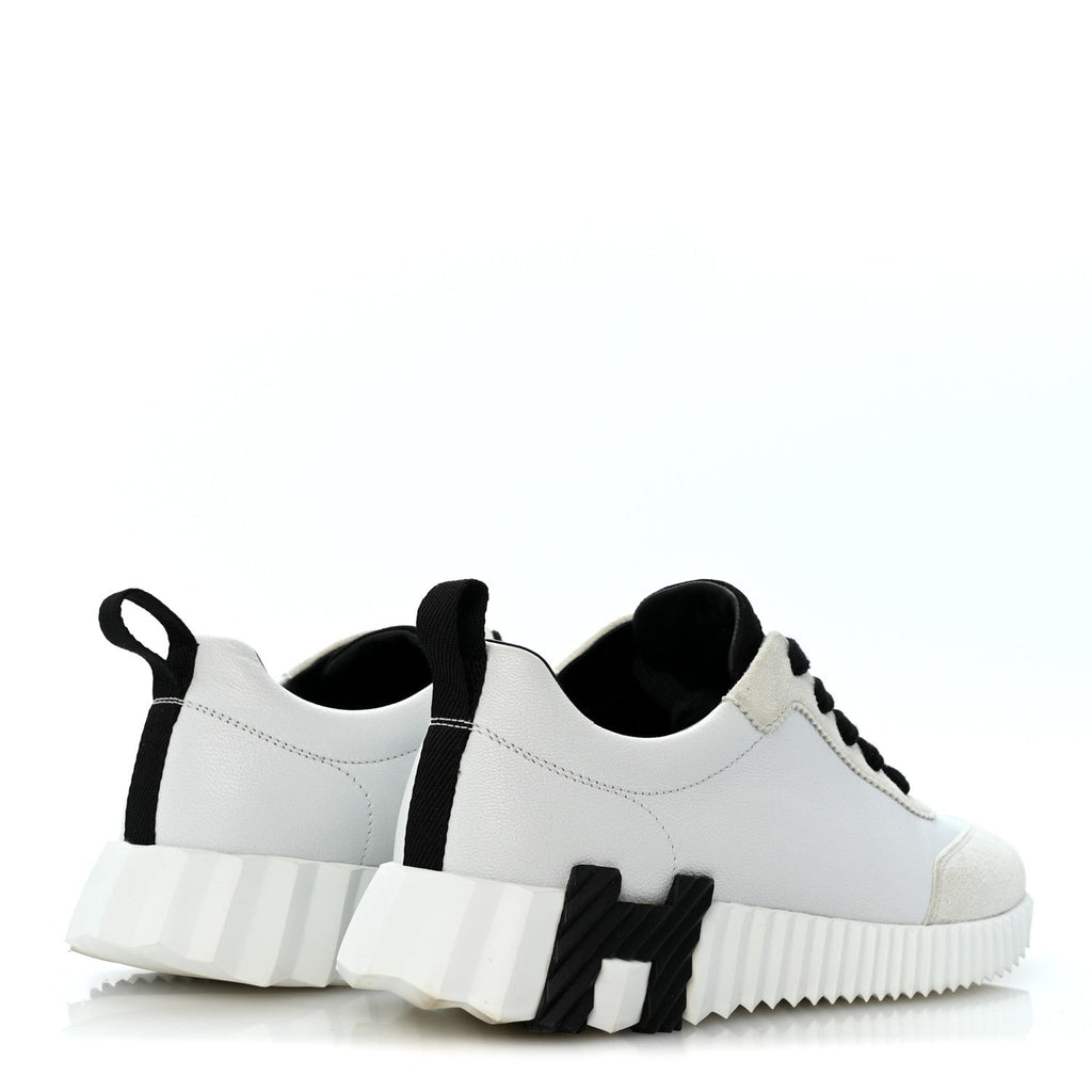 Calfskin Suede Goatskin Bouncing Sneakers 36.5 White Black wholesalehk.shop