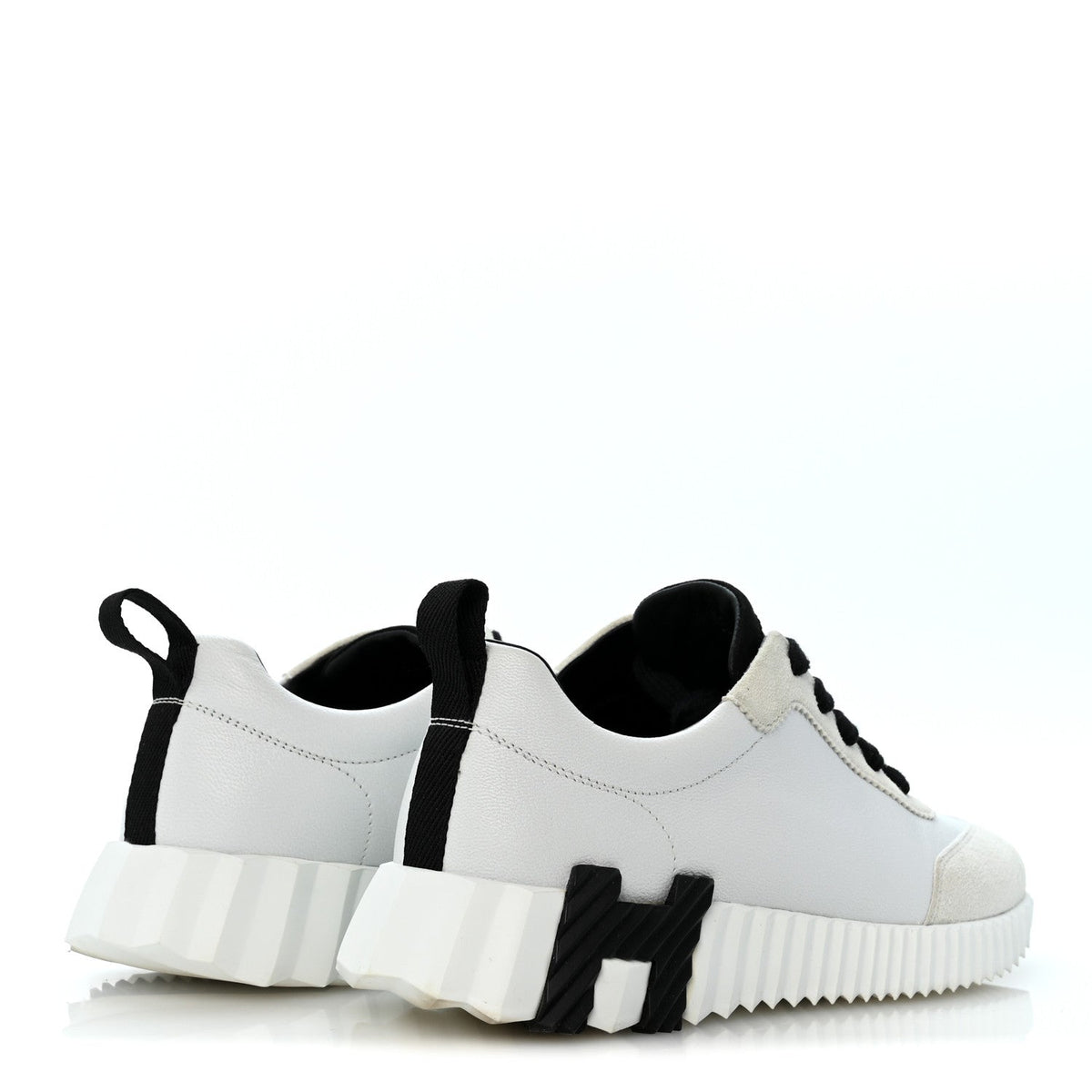 Calfskin Suede Goatskin Bouncing Sneakers 36.5 White Black wholesalehk.shop