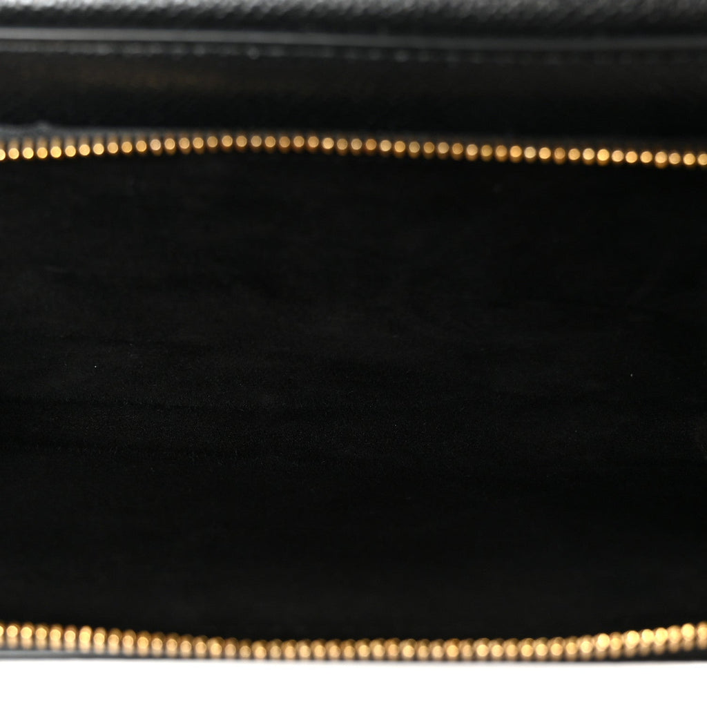Grained Calfskin Caro Double Pouch Black wholesalehk.shop