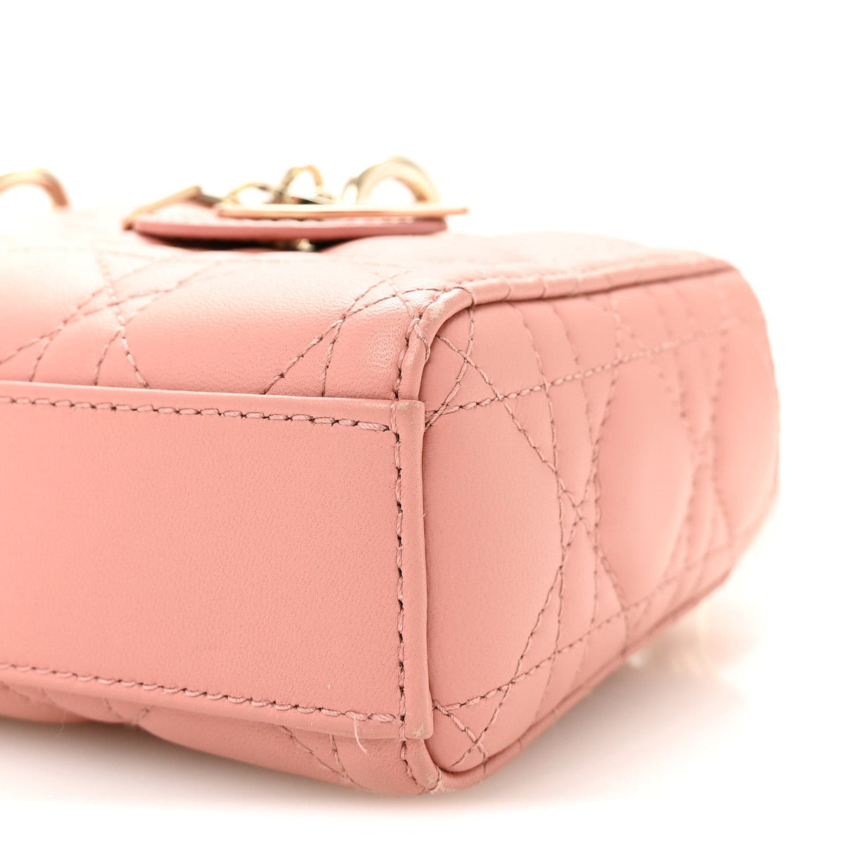 Lambskin Cannage Small Lady D-Joy Light Pink wholesalehk.shop