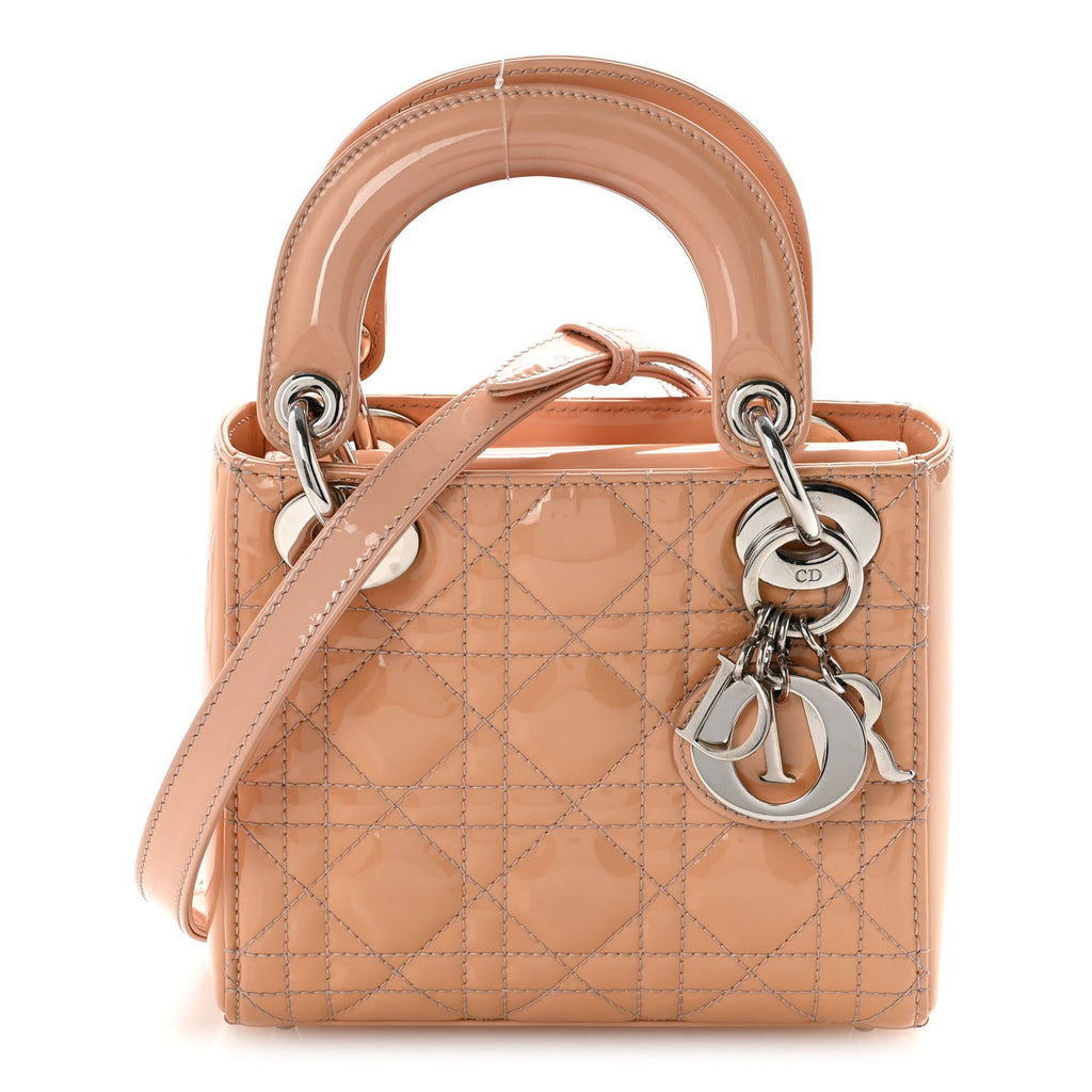 Patent Cannage Mini Lady Dior Rose Clair wholesalehk.shop
