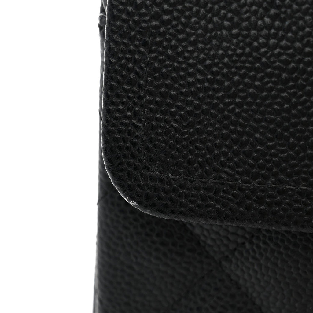 Caviar Quilted Jumbo Double Flap Black wholesalehk.shop