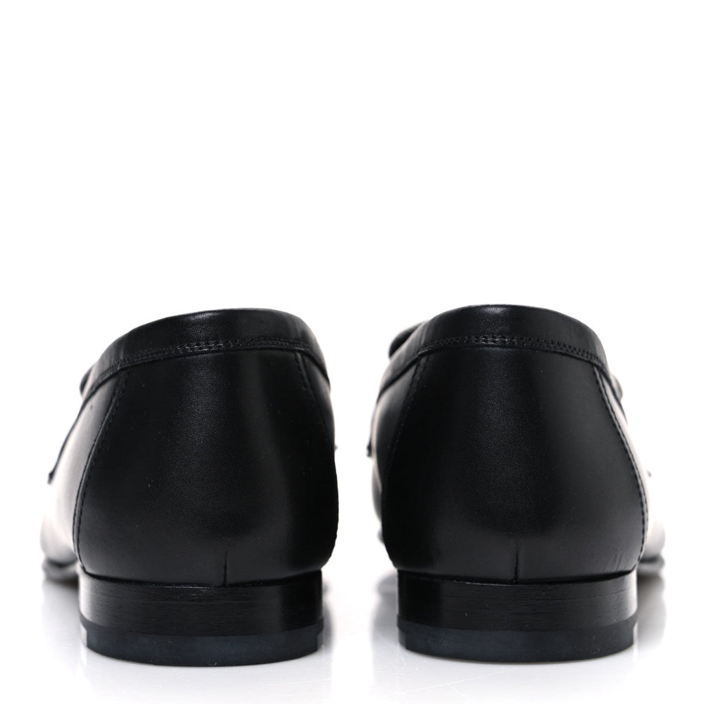 Toile De Coton Calfskin Womens Paris Loafers 37 Black Prunoir wholesalehk.shop