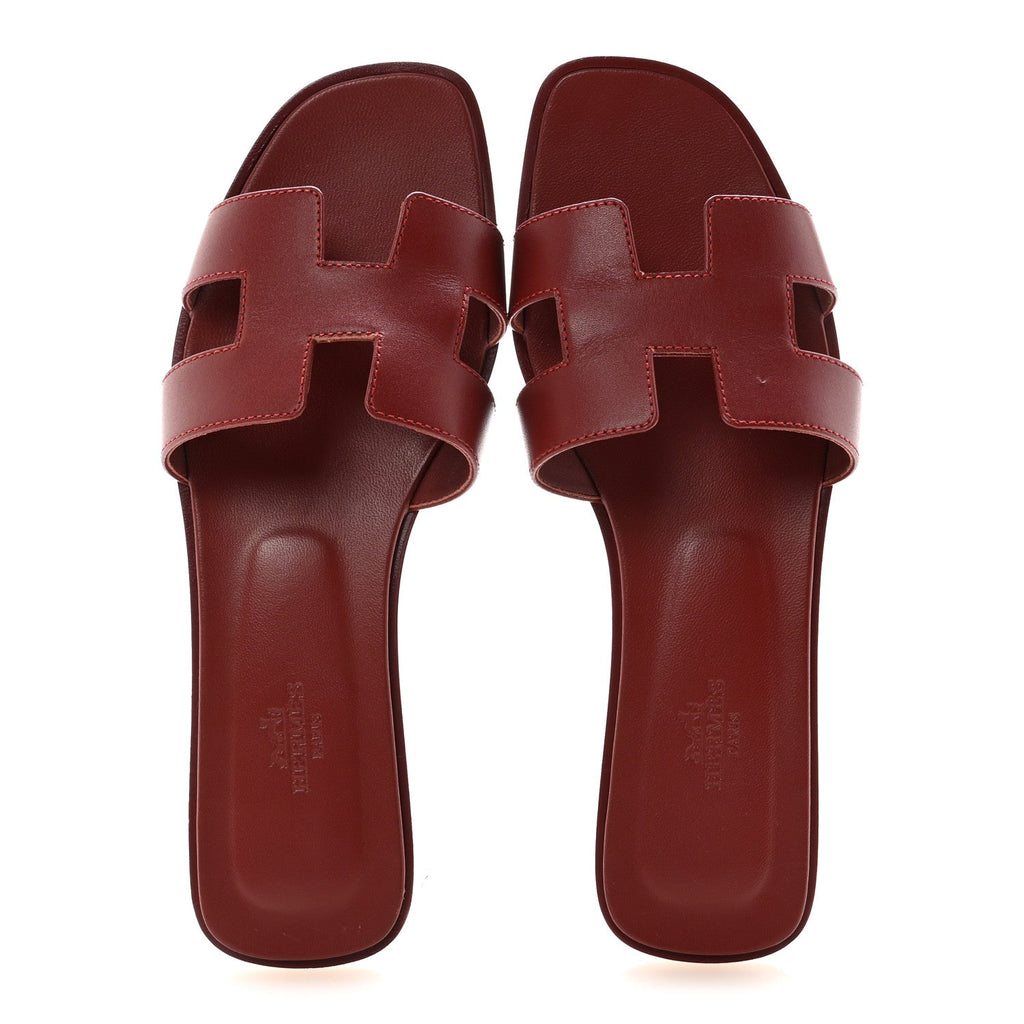 Box Calfskin Oran Sandals 38.5 Rouge Tomette wholesalehk.shop