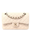 Caviar Quilted Small Double Flap Light Beige wholesalehk.shop