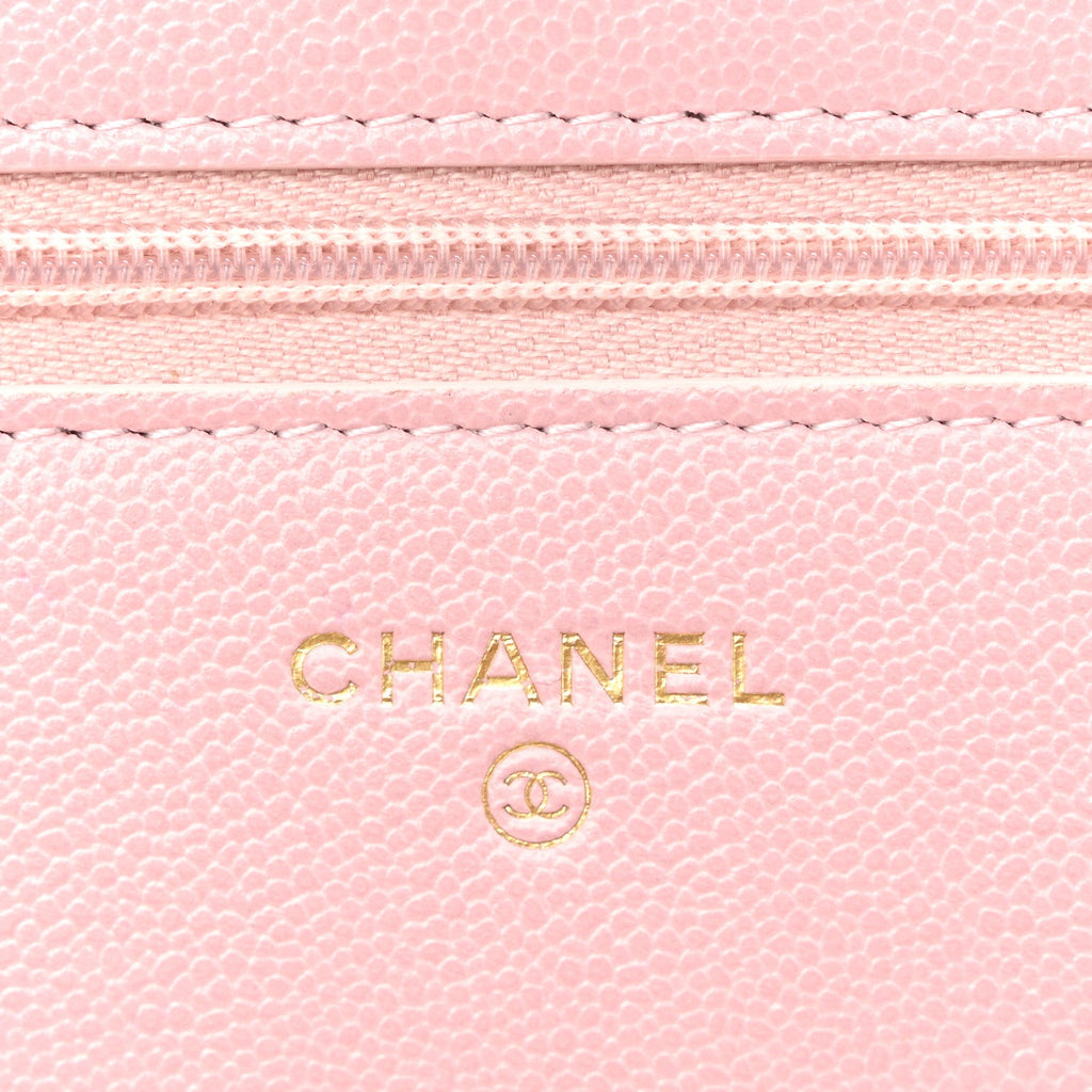 Caviar Quilted Studded CC Wallet on Chain WOC Light Pink wholesalehk.shop
