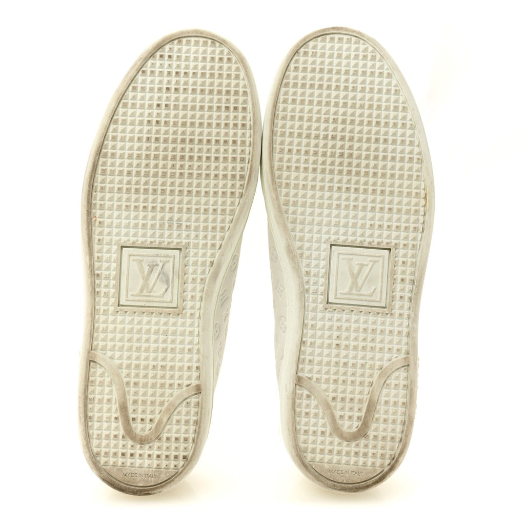 Calfskin Monogram Embossed Front Row Sneakers 36 White £¨ Direct shipment via from wholesalehk.shop