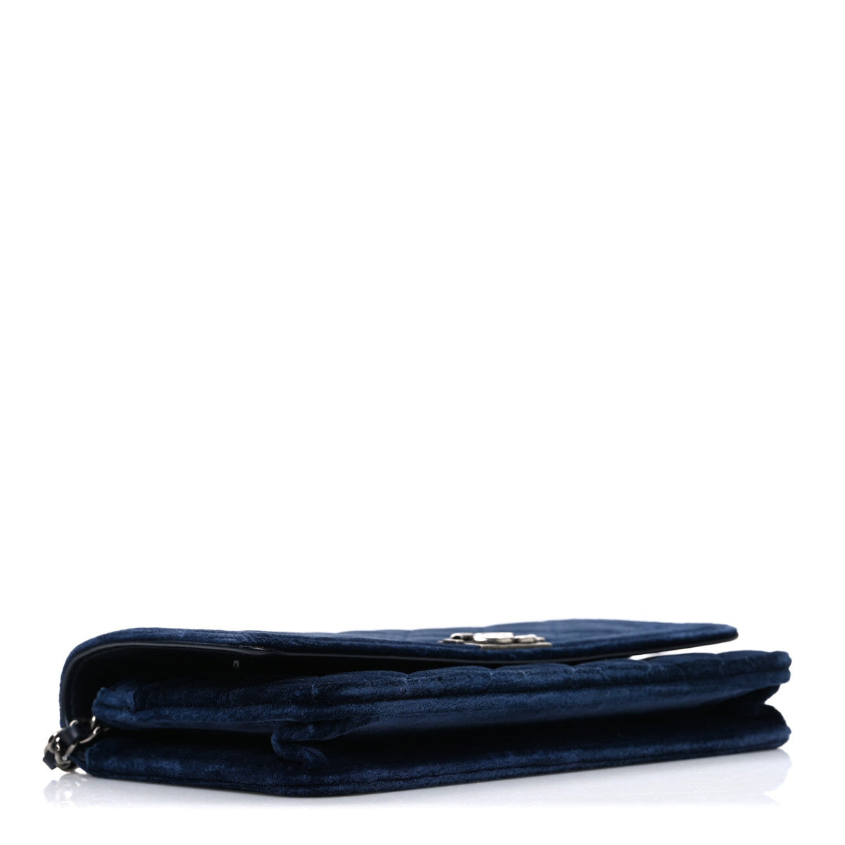 Velvet Quilted Boy Wallet On Chain WOC Blue wholesalehk.shop