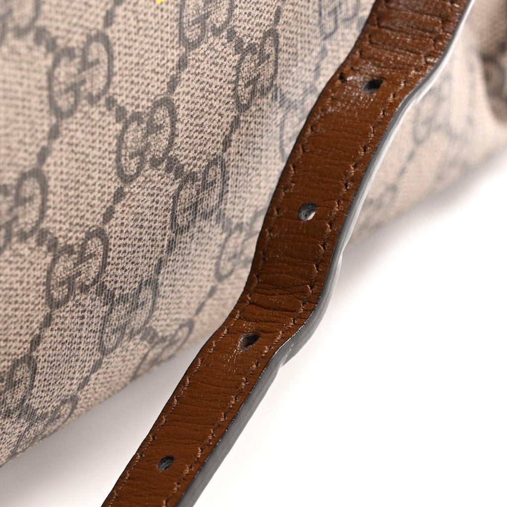 GG Supreme Monogram Fake/Not Large Retro Interlocking G Tote Bag Beige Brown Sugar wholesalehk.shop