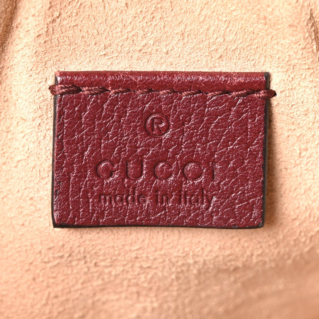 Soft Textured Calfskin Web Mini Ophidia Round Shoulder Bag Vintage Bordeaux wholesalehk.shop