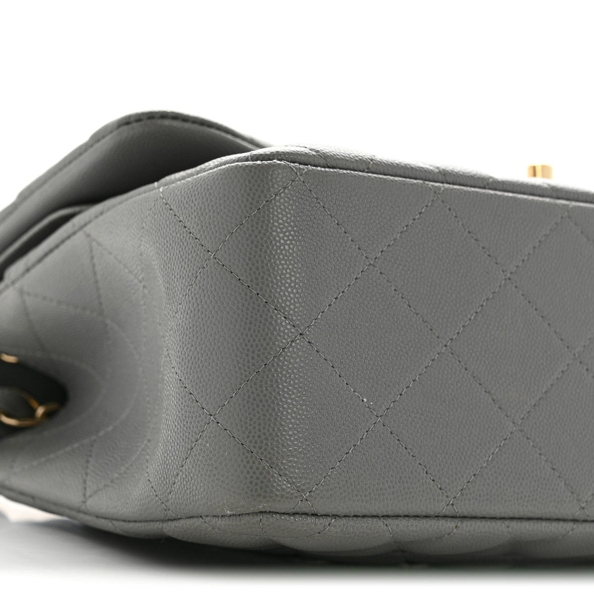 Caviar Quilted Jumbo Double Flap Grey wholesalehk.shop