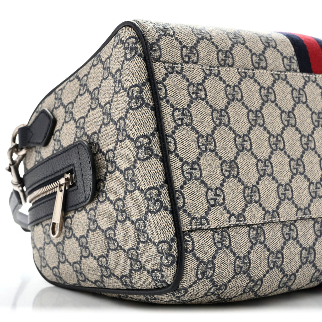 GG Supreme Monogram Web Medium Ophidia Top Handle Bag Beige Blue wholesalehk.shop