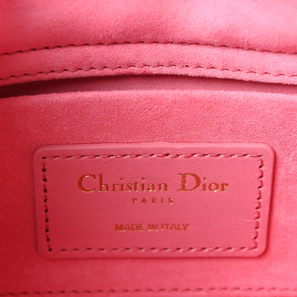 Lambskin Cannage Mini Lady D-Joy Fraise wholesalehk.shop