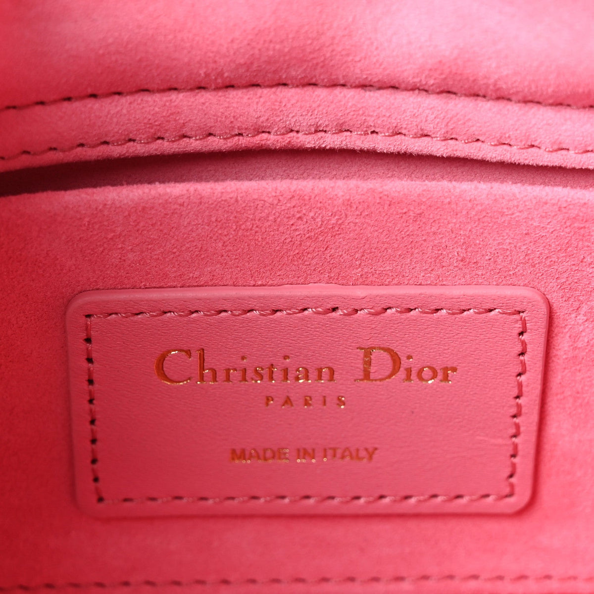 Lambskin Cannage Mini Lady D-Joy Fraise wholesalehk.shop