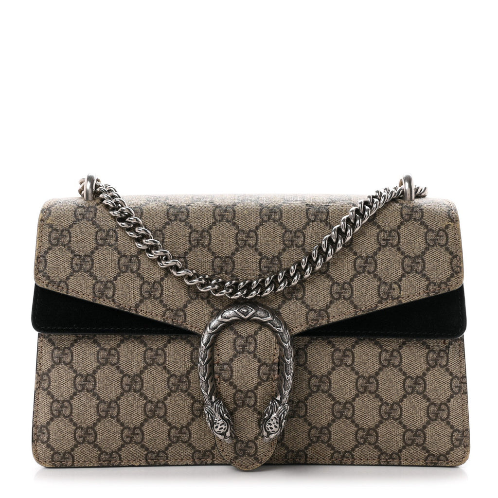 GG Supreme Monogram Small Dionysus Shoulder Bag Black wholesalehk.shop