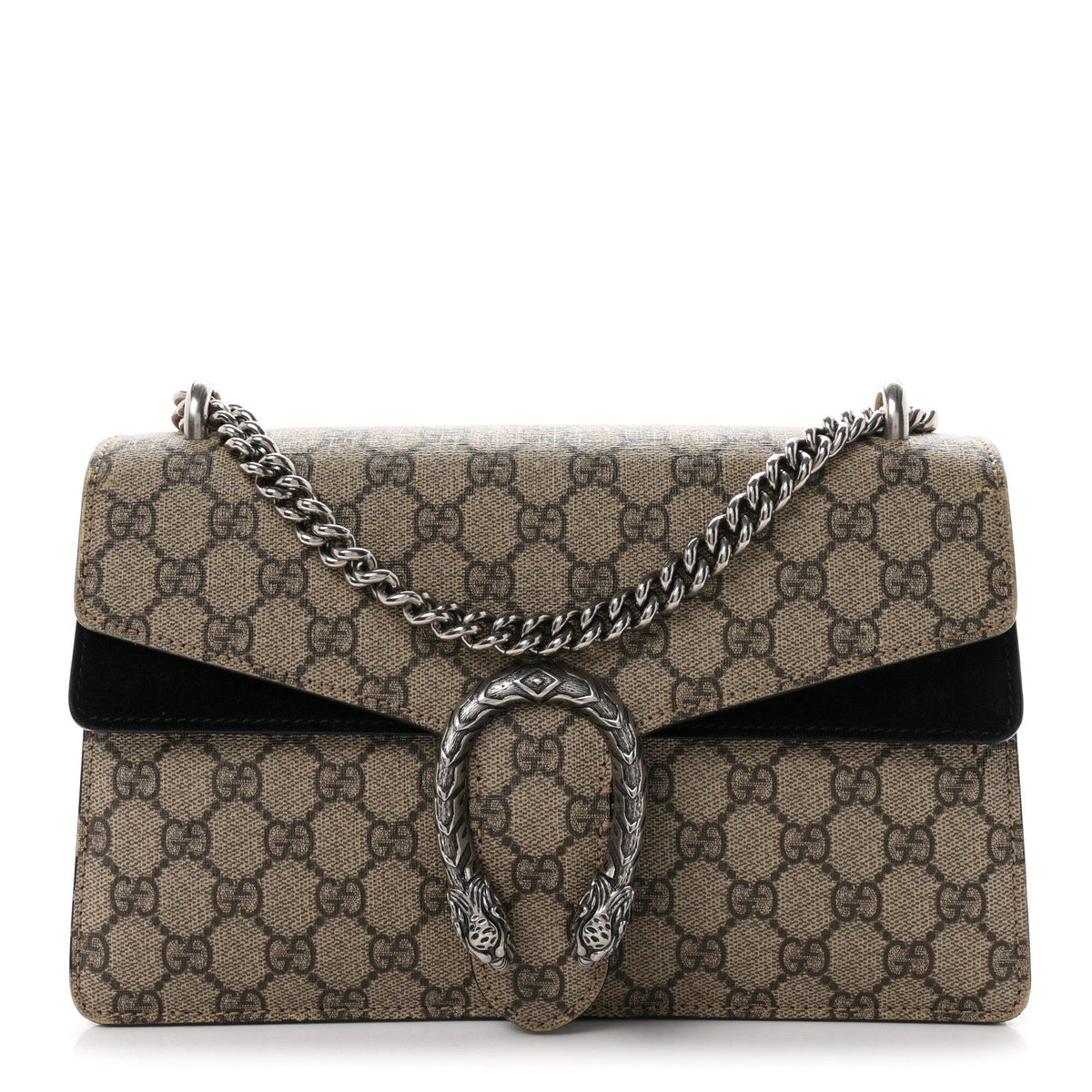 GG Supreme Monogram Small Dionysus Shoulder Bag Black wholesalehk.shop