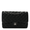 Caviar Quilted Jumbo Double Flap Black wholesalehk.shop