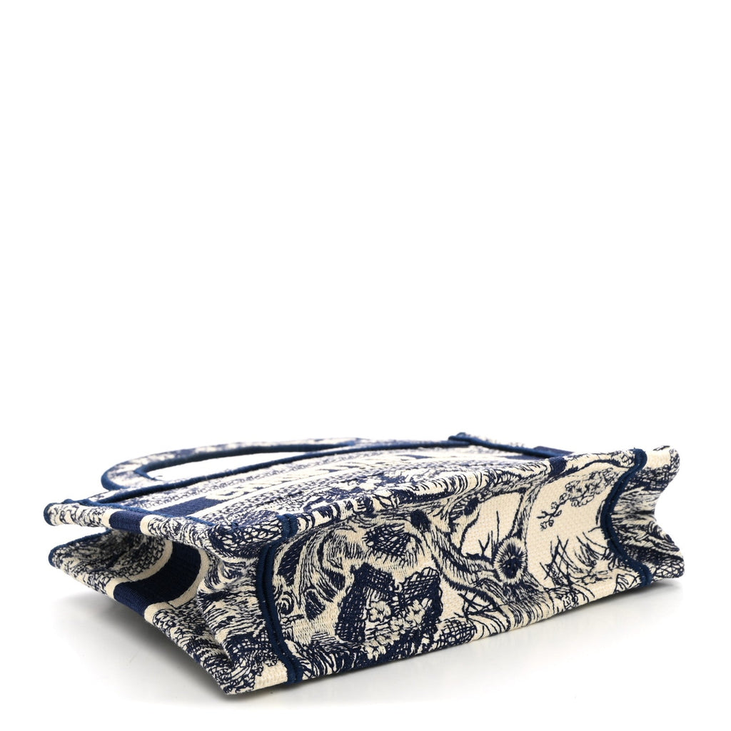 Canvas Embroidered Mini Toile De Jouy Book Tote Blue £¨ Direct shipment via from wholesalehk.shop