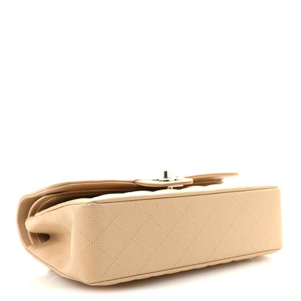 Caviar Quilted Small Double Flap Beige wholesalehk.shop