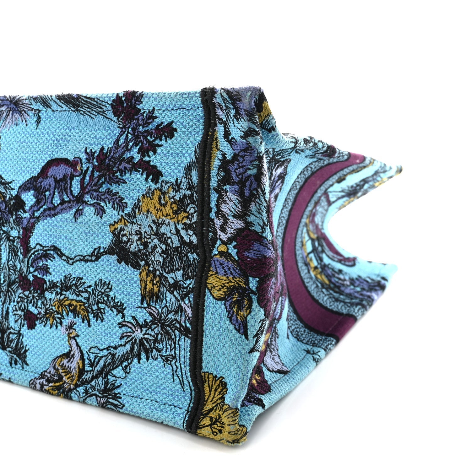 Canvas Embroidered Large Toile de Jouy Voyage Book Tote Celestial Blue £¨ Direct shipment via from wholesalehk.shop