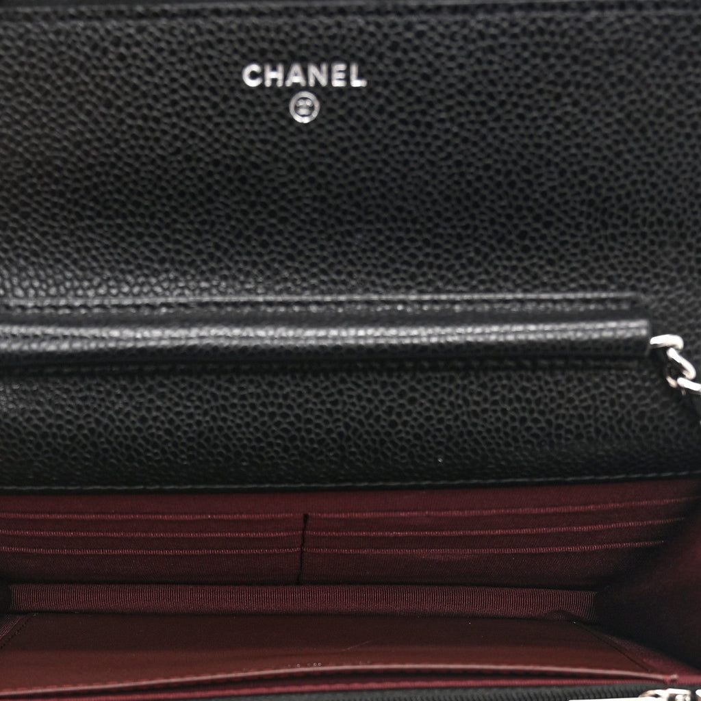 Caviar Quilted CC Turnlock Wallet On Chain WOC Black wholesalehk.shop