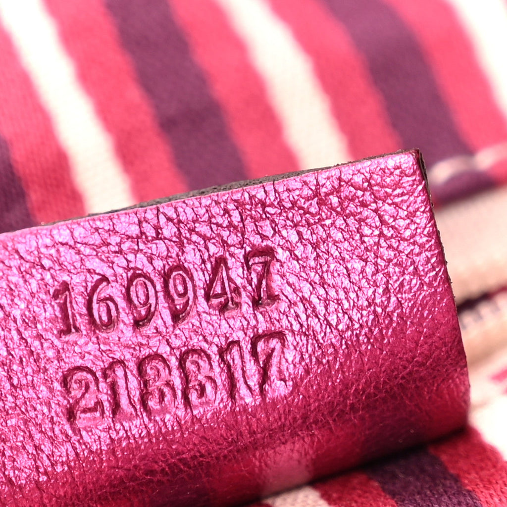 Metallic Calfskin Monogram Medium New Britt Hobo  Pink wholesalehk.shop