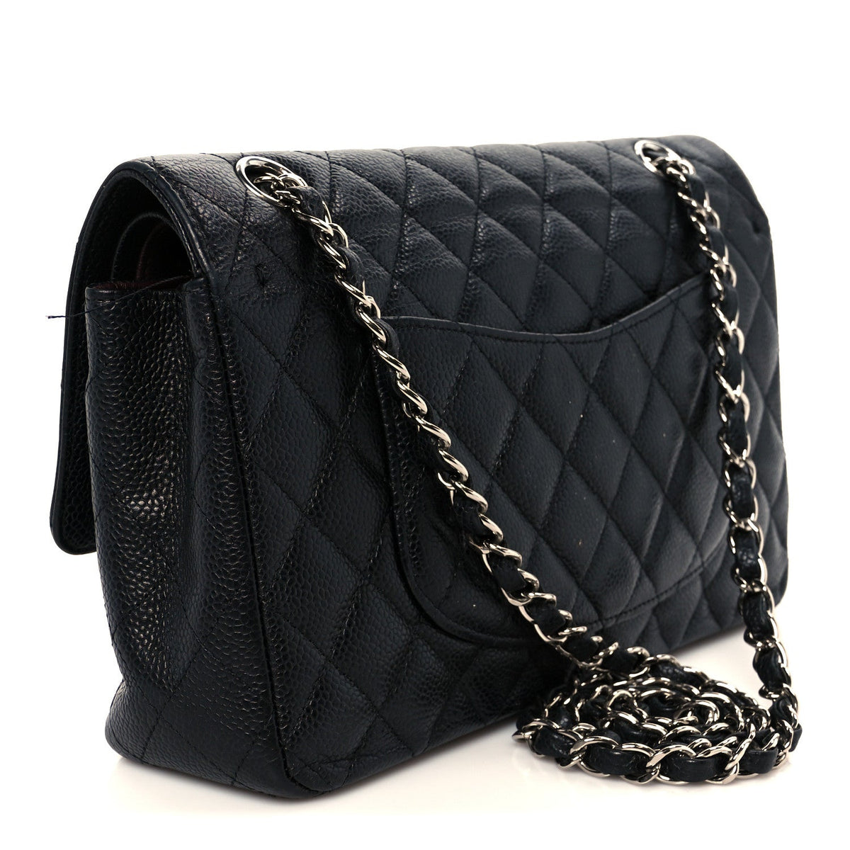 Caviar Quilted Medium Double Flap Black wholesalehk.shop