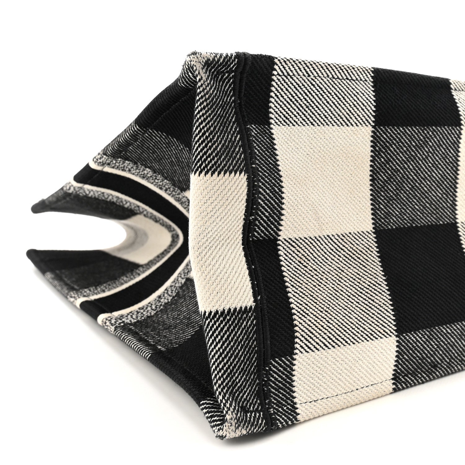 Canvas Embroidered Large Checkered Book Tote Black White £¨ Direct shipment via from wholesalehk.shop