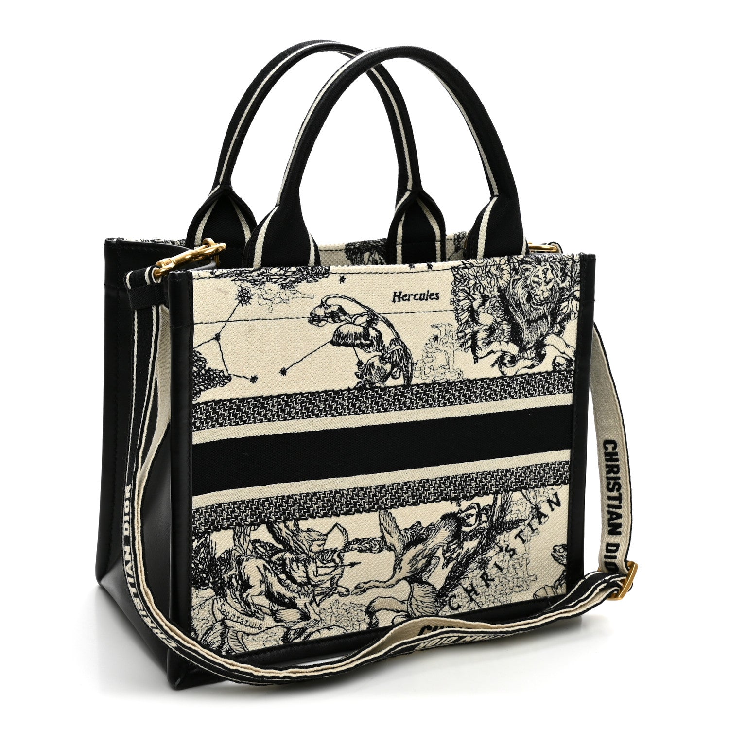 Calfskin Zodiac Toile De Jouy Small Book Tote With Strap Latte £¨ Direct shipment via from wholesalehk.shop