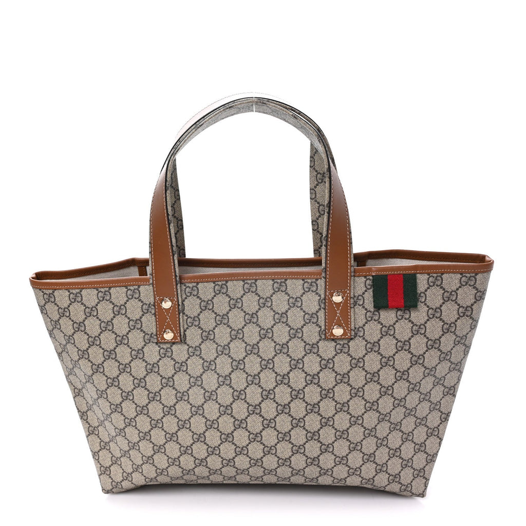 GG Plus Monogram Medium Signature Web Loop Tote Light Brown wholesalehk.shop