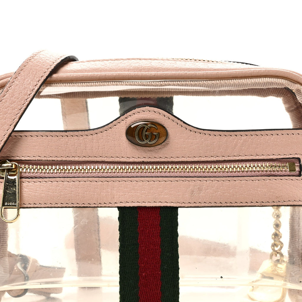 Vinyl Web Mini Ophidia Transparent Shoulder Bag Perfect Pink wholesalehk.shop