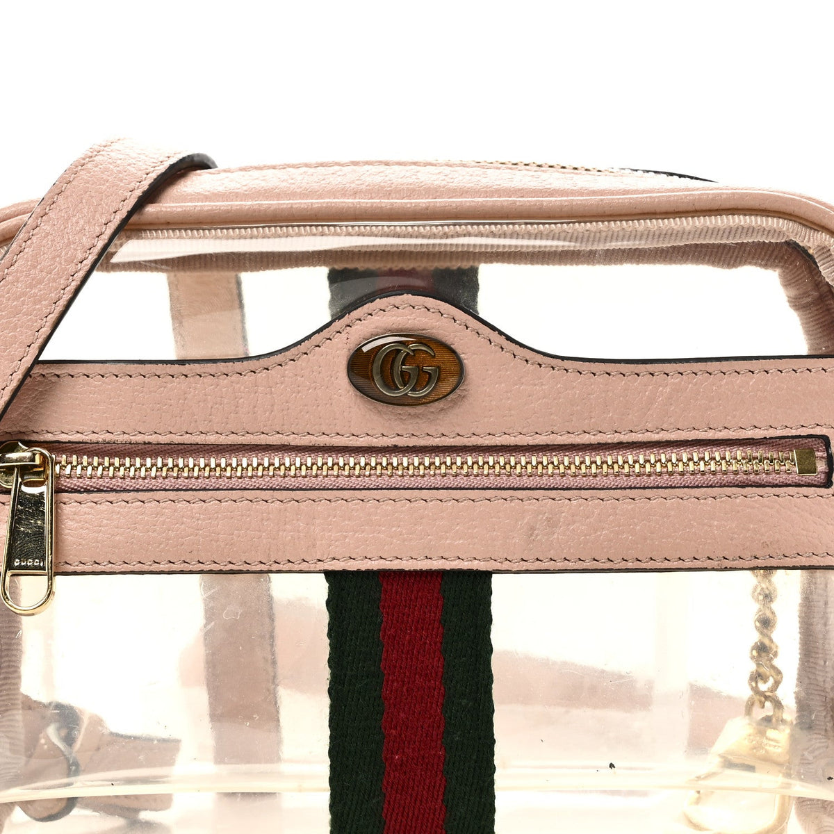 Vinyl Web Mini Ophidia Transparent Shoulder Bag Perfect Pink wholesalehk.shop