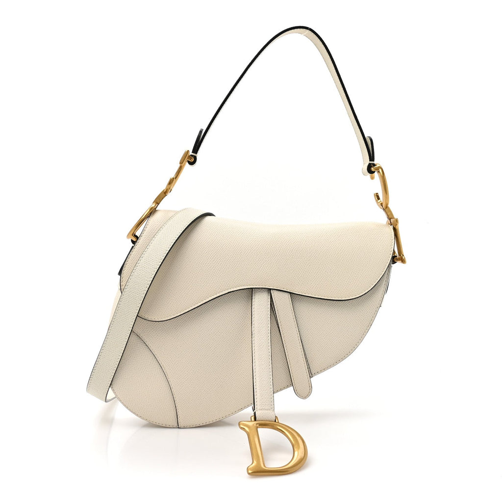 Grained Calfskin Saddle Bag With Strap Latte wholesalehk.shop