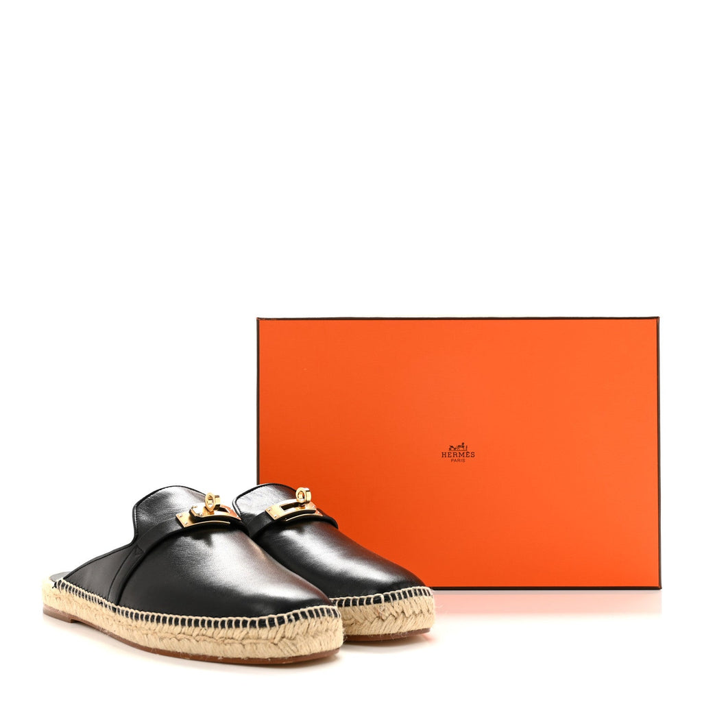 Goatskin Feria Espadrille 39 Black wholesalehk.shop