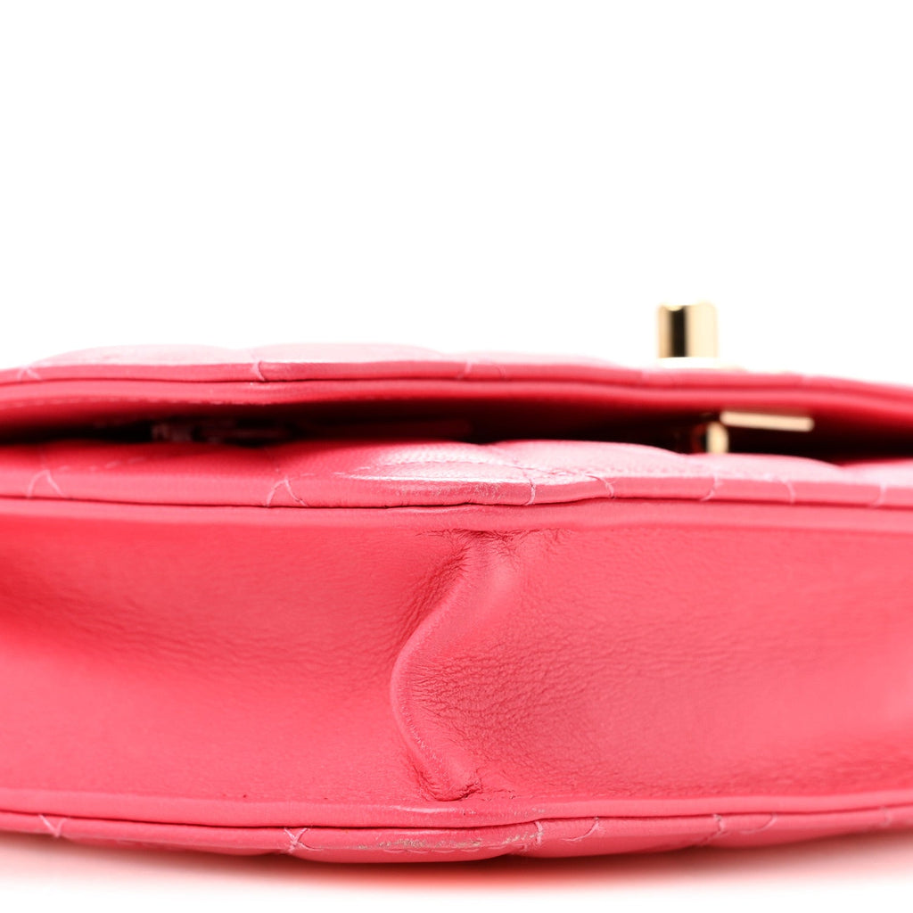 Lambskin Quilted Trendy CC Wallet On Chain WOC Pink wholesalehk.shop