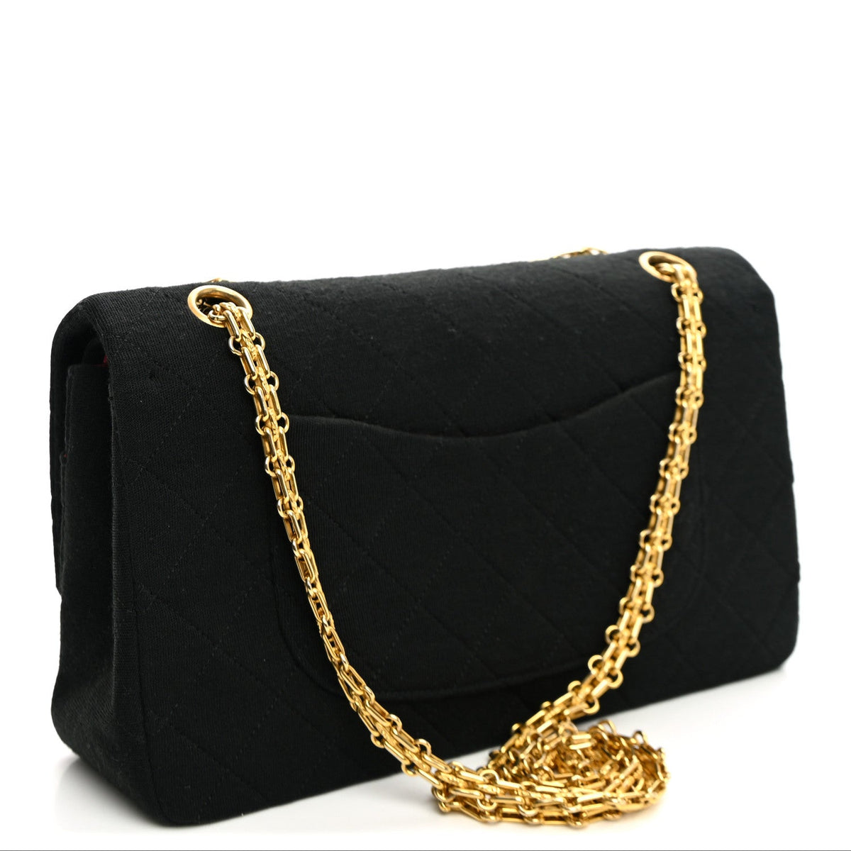 Jersey Quilted Medium Double Flap Black wholesalehk.shop