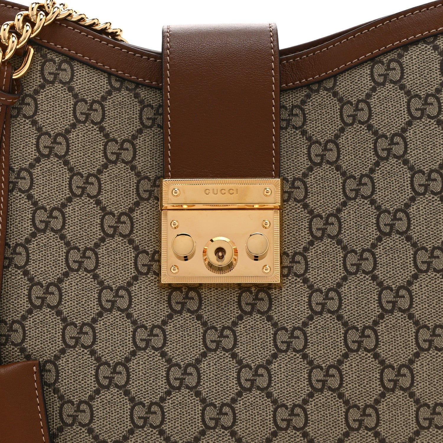 GG Supreme Monogram Medium Padlock Shoulder Bag Beige Ebony Brown Sugar £¨ Direct shipment via from wholesalehk.shop