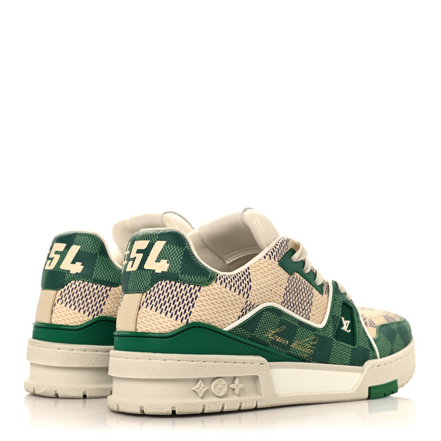 Damier Grained Calfskin Monogram Mens LV Trainer Sneakers 4 Green £¨ Direct shipment via from wholesalehk.shop
