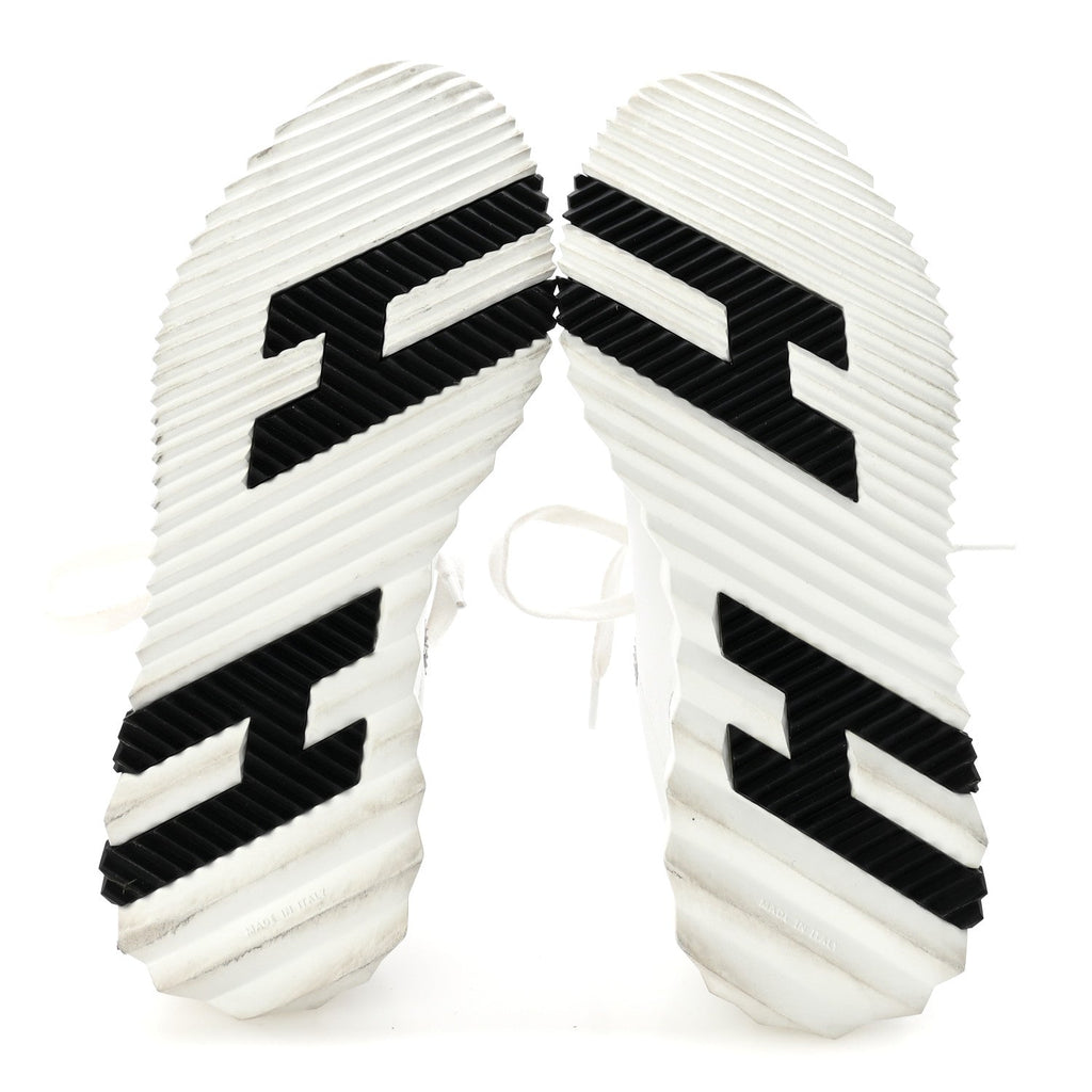 Calfskin Suede Goatskin Bouncing Sneakers 35.5 White Black wholesalehk.shop