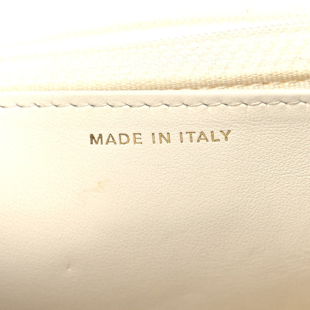 Shiny Caviar Quilted Flap Charm Wallet On Chain WOC White wholesalehk.shop