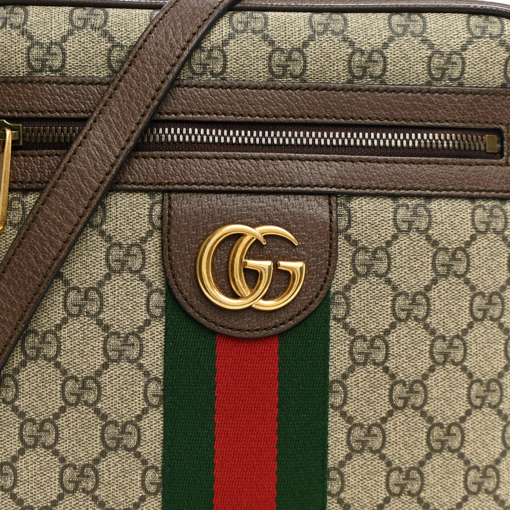 GG Supreme Monogram Web Small Ophidia Messenger Bag Brown wholesalehk.shop